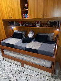 DOPPIO LETTO CON RUOTE E CASSETTI