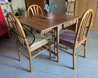 Tavolo in legno 78x64 cm allungabile (118 cm)