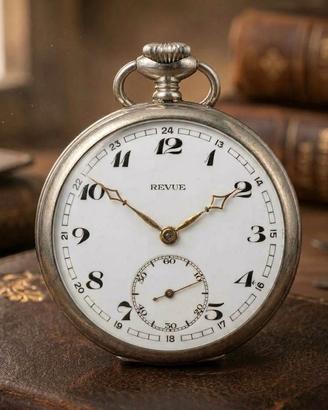 Stupendo orologio tasca Revue prima metà '900