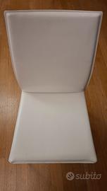 sedia Linda Bontempi pelle cuoio bianco