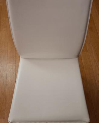 sedia Linda Bontempi pelle cuoio bianco