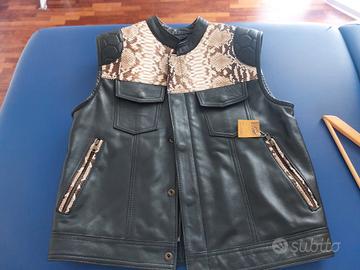 Giubbino/giacca uomo in vera pelle bovino e pitone