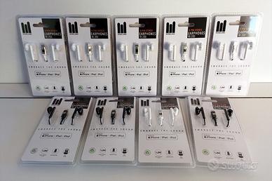 Lotto 09 auricolari per Iphone, Ipad e Ipod.