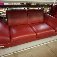 Divano 2 posti in pelle rosso