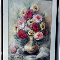 Ortensia Celeste, Vaso di fiori, Olio su tela