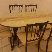 Tavolo ovale vintage con 6 sedie