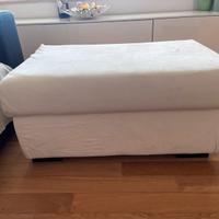 Pouf sfoderabile in coniglia bianco