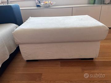 Pouf sfoderabile in coniglia bianco