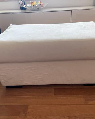 Pouf sfoderabile in coniglia bianco