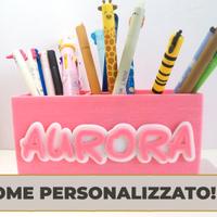 Porta penne con testo o nome personalizzato legami