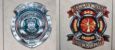 Stemmi Americani in metallo (Police, Fireman)