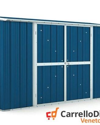 Casetta in lamiera per esterno 307x100cm blu