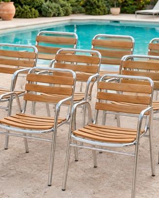 9 sedie da giardino con struttura in allumin