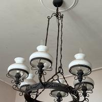 Lampadario ferro battuto