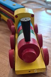 trenino legno vintage anni 70