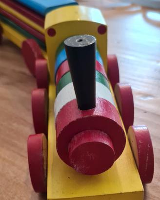trenino legno vintage anni 70
