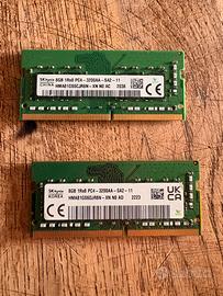 2x RAM SK Hynix 8GB DDR4 3200MHz SO-DIMM Notebook