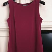 Maglietta senza maniche bordeaux 