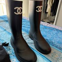 Chanel Stivali Da Pioggia In Gomma CC