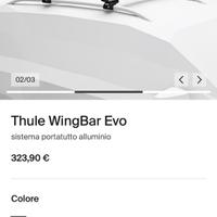 Barre portatutto Thule Wingbar Evo come nuove