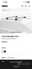 Barre portatutto Thule Wingbar Evo come nuove