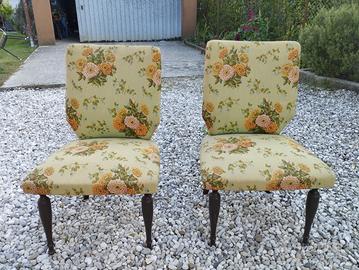 Sedie vintage anni ’70 – coppia, tessuto floreale