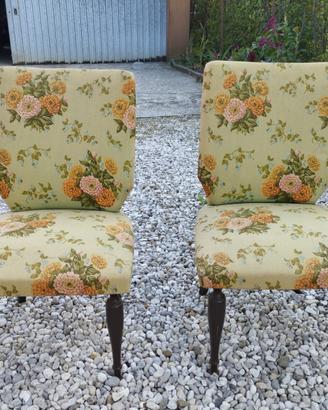 Sedie vintage anni ’70 – coppia, tessuto floreale