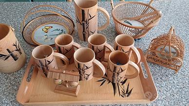 Set per birra in bambù 