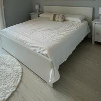Letto matrimoniale legno bianco