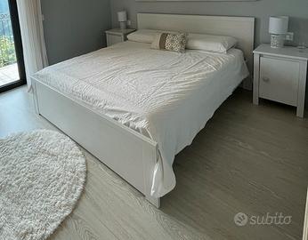 Letto matrimoniale legno bianco