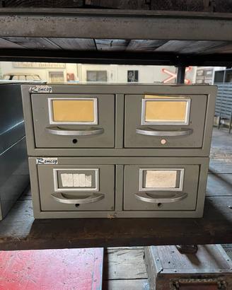 cassettiera industrial ferro vintage schedario 