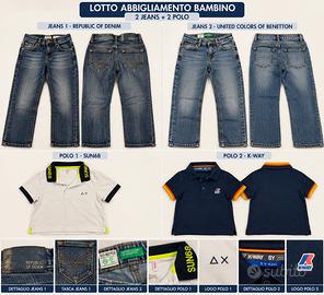 Lotto bambino 2 jeans e 2 polo firmate