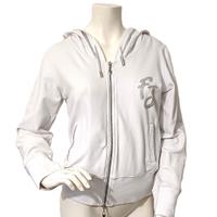 FRACOMINA, FELPA BIANCA COTONE CON CAPPUCCIO, L