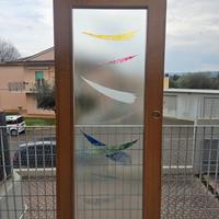 Porta scrigno con vetro dipinto a mano