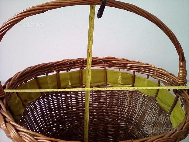 Red Hamper Set 2 Cesti In Vimini Anticati Con Fodera In Iuta | Grandi E Piccoli | Per Pane, Biancheria O Regali