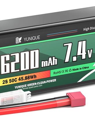 Batteria LiPo 7.4V 6200mAh 50C T-Plug RC