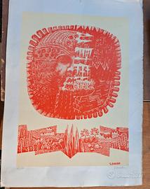 litografia firmata Borellini 1932 cm 50x70