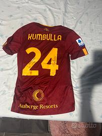 Maglia as roma kumbulla autografata con dedica