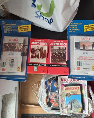 Videocassette vhs di storia, letteratura e altro