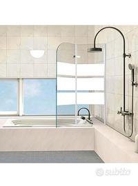 Parete doccia per vasca da bagno 100x 140 cm vetro