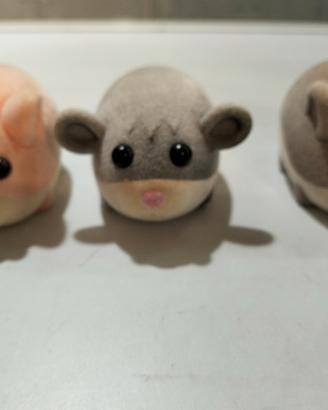 tris piccoli criceti movimento a molla