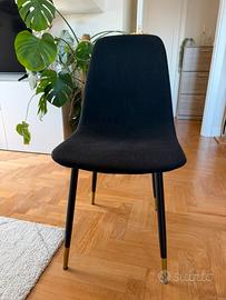 Sedia jysk nera tessuto