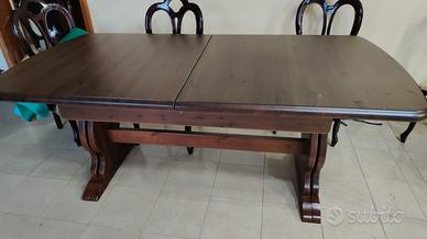 Tavolo Fratino allung. tinta noce,min.180 max380cm