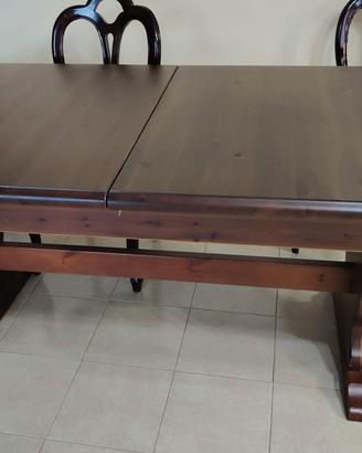 Tavolo Fratino allung. tinta noce,min.180 max380cm