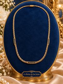 Collana choker vintage argento 835 zaffiri oro 18k