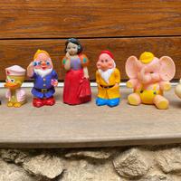 Lotto 7 pupazzi in gomma vintage giocattoli gioco