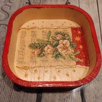 Vassoio di Natale in legno decoupage