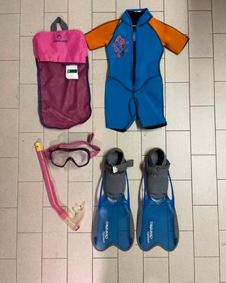 Kit completo snorkeling bambina