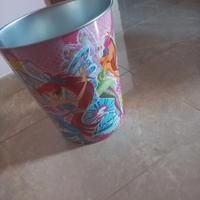 Cestino gettacarte bambina in metallo Winx Club