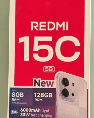 NUOVO Xiaomi Redmi 15C 8/128 GB Midnight Black 5G